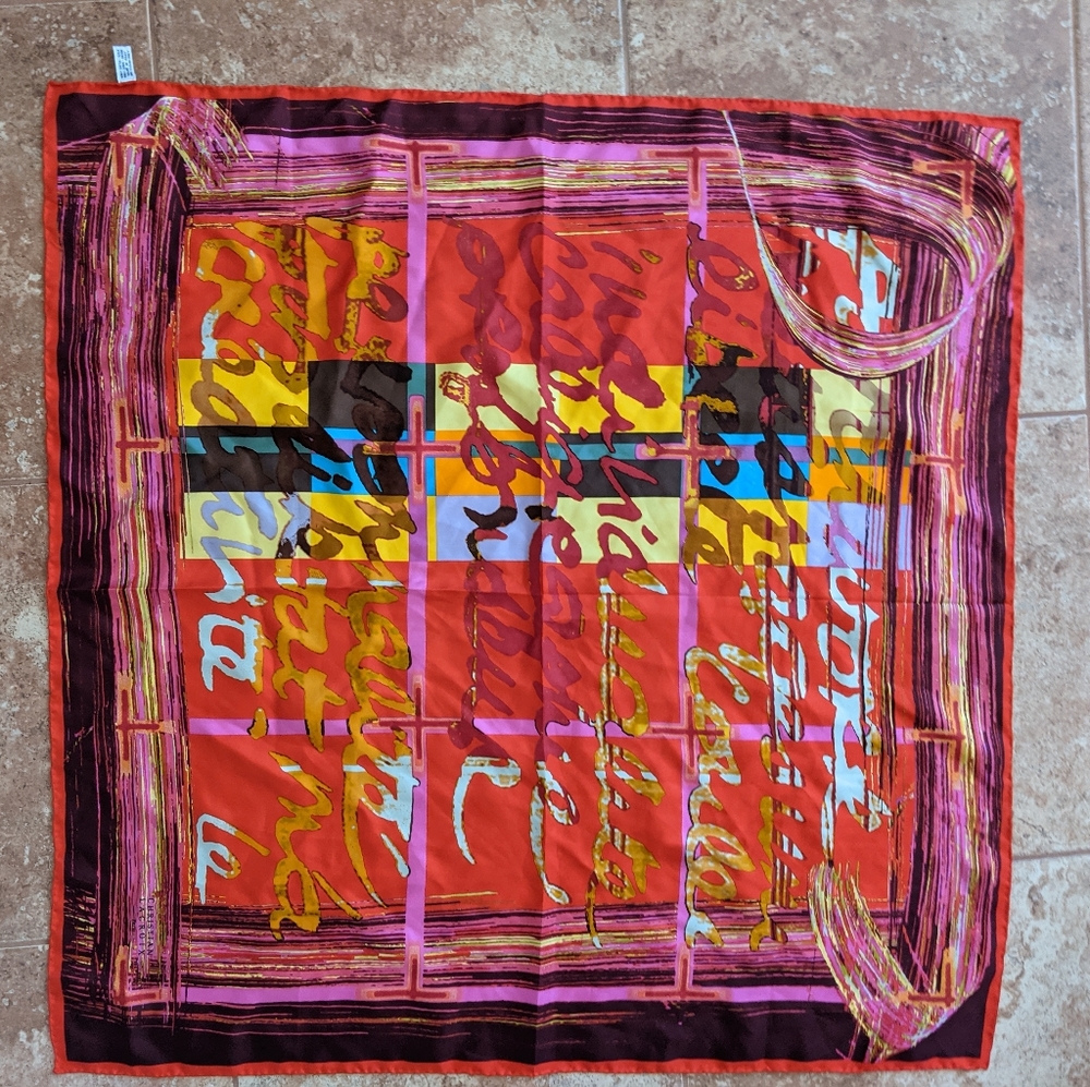 Vintage Christian Lacroix square silk scarf.